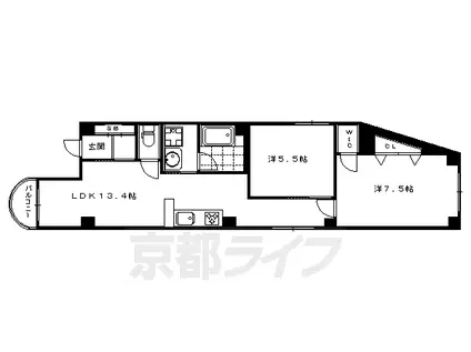 KUSAN OMIYA(2LDK/3階)の間取り写真