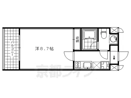 京阪電気鉄道京阪線 祇園四条駅 徒歩8分 5階建 築18年(1K/2階)の間取り写真
