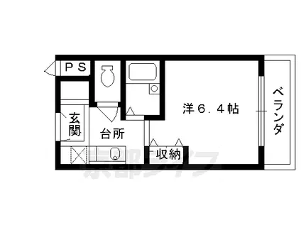 京都市烏丸線 今出川駅 徒歩4分 4階建 築29年(1K/4階)の間取り写真