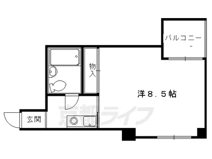 京阪電気鉄道京阪線 七条駅 徒歩2分 3階建 築37年(1K/2階)の間取り写真