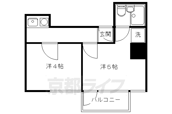 京都市烏丸線 今出川駅 徒歩5分 4階建 築37年(2K/3階)の間取り写真