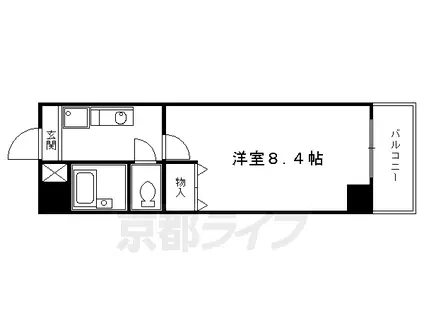 山陰本線 二条駅 徒歩5分 5階建 築29年(1K/2階)の間取り写真