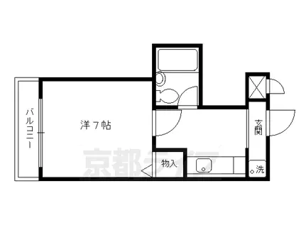 ブレアコート北山(1K/2階)の間取り写真