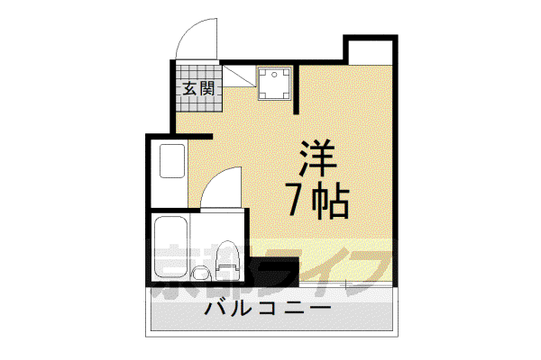 京都市烏丸線 今出川駅 徒歩15分 10階建 築44年(ワンルーム/3階)の間取り写真