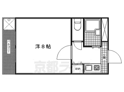 東海道本線 京都駅 徒歩5分 3階建 築28年(1K/2階)の間取り写真