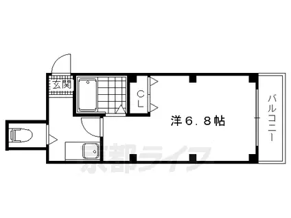 京都市烏丸線 今出川駅 徒歩12分 4階建 築31年(1K/1階)の間取り写真