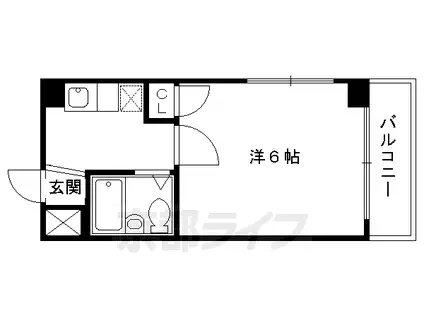 京都市烏丸線 今出川駅 徒歩10分 9階建 築32年(1K/5階)の間取り写真