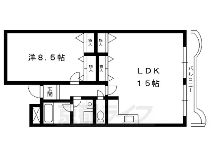 京阪電気鉄道鴨東線 出町柳駅 徒歩11分 7階建 築34年(1LDK/2階)の間取り写真