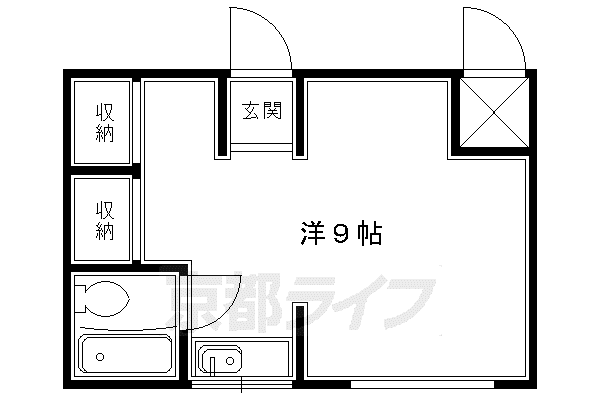 京阪電気鉄道鴨東線 神宮丸太町駅 徒歩19分 3階建 築53年(1K/1階)の間取り写真