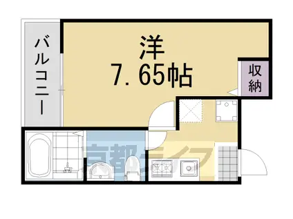 山陰本線 二条駅 徒歩15分 4階建 築6年(1K/3階)の間取り写真