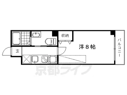フラッティK&S千本寺之内(1K/2階)の間取り写真