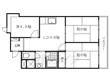 第1久米マンション(3LDK/4階)の間取り写真