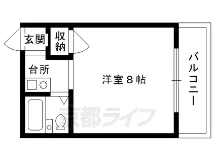 叡山電鉄 二軒茶屋駅(京都) 徒歩4分 3階建 築38年(1K/2階)の間取り写真