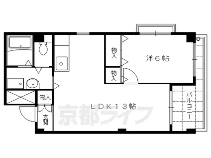 叡山電鉄 修学院駅 徒歩7分 2階建 築38年(1LDK/1階)の間取り写真