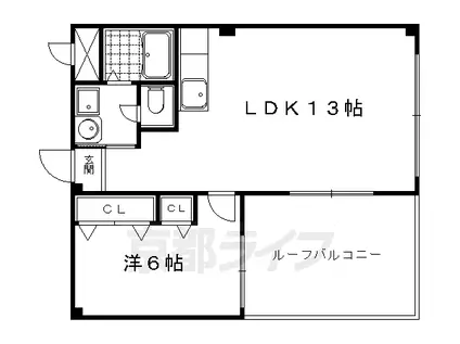 叡山電鉄 修学院駅 徒歩7分 2階建 築38年(1LDK/1階)の間取り写真