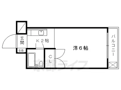 叡山電鉄 元田中駅 徒歩7分 4階建 築30年(1K/1階)の間取り写真