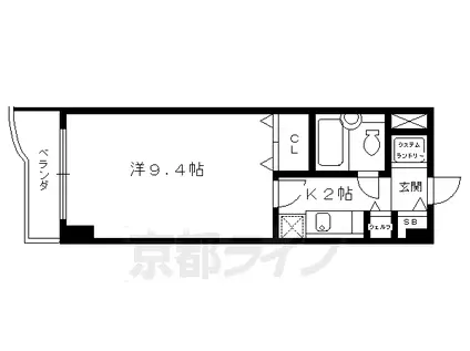 京阪電気鉄道鴨東線 出町柳駅 徒歩19分 7階建 築37年(1DK/3階)の間取り写真