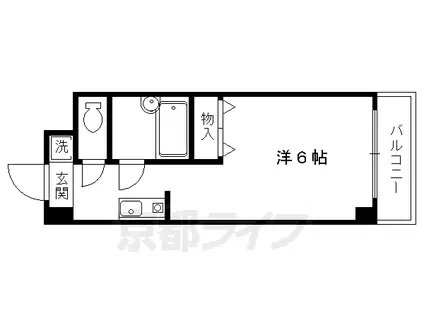 京阪電気鉄道鴨東線 神宮丸太町駅 徒歩4分 6階建 築29年(1K/5階)の間取り写真