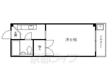 叡山電鉄 茶山・京都芸術大学駅 徒歩1分 5階建 築45年(1K/4階)の間取り写真