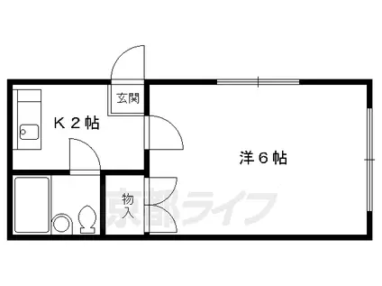 京阪電気鉄道鴨東線 出町柳駅 徒歩10分 3階建 築41年(1K/3階)の間取り写真