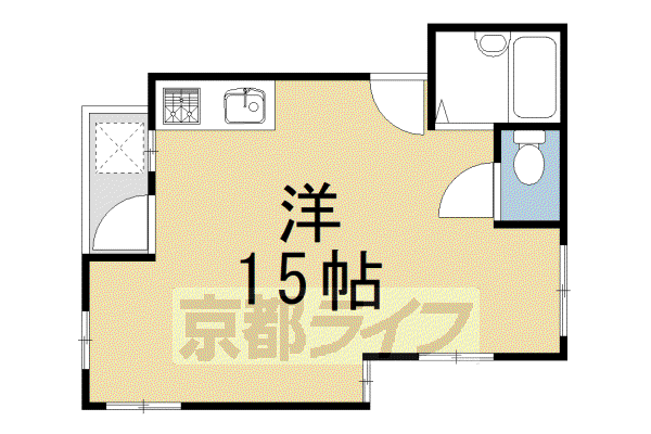 ヴィラ地球号(ワンルーム/3階)の間取り写真