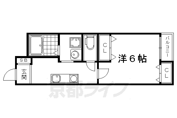 京阪電気鉄道鴨東線 出町柳駅 徒歩5分 3階建 築49年(1K/2階)の間取り写真