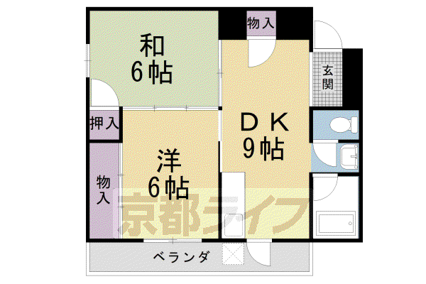 シャトレ西陣(2LDK/7階)の間取り写真
