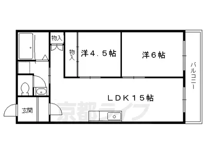 ファーストコート今出川北(2LDK/7階)の間取り写真