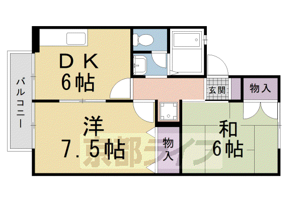 叡山電鉄 二軒茶屋駅(京都) 徒歩28分 2階建 築32年(2DK/2階)の間取り写真