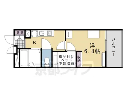 阪急電鉄京都線 西山天王山駅 徒歩5分 3階建 築17年(1K/1階)の間取り写真