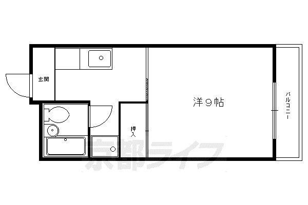 白水荘(1K/2階)の間取り写真