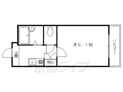 叡山電鉄 一乗寺駅 徒歩13分 2階建 築34年(1K/2階)の間取り写真