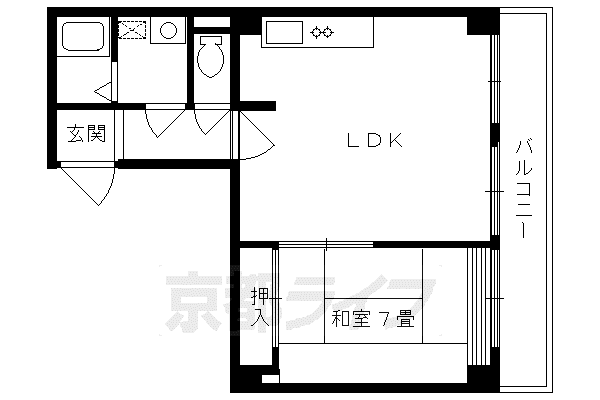 エルドール松ヶ崎(1LDK/4階)の間取り写真