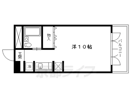 デミ洛北(1K/4階)の間取り写真