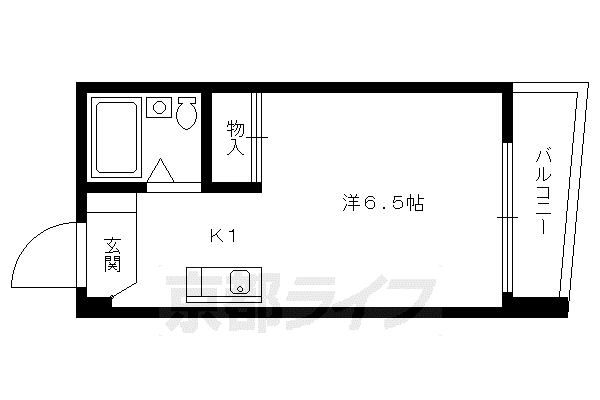 京阪電気鉄道鴨東線 出町柳駅 徒歩5分 5階建 築37年(ワンルーム/4階)の間取り写真