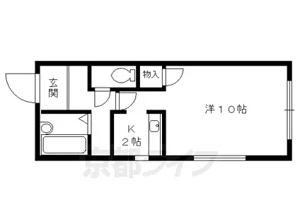 京都市烏丸線 北大路駅 徒歩15分 2階建 築32年(1K/2階)の間取り写真
