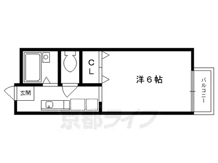 パークハイツ西脇台(1K/1階)の間取り写真