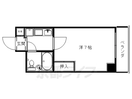 叡山電鉄 元田中駅 徒歩1分 6階建 築35年(1K/4階)の間取り写真