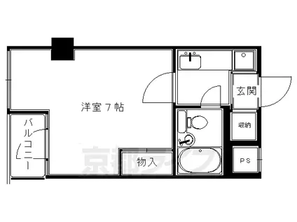 叡山電鉄 元田中駅 徒歩1分 6階建 築35年(1K/2階)の間取り写真