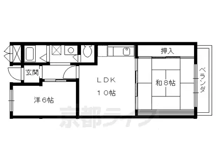 イヌイ星の子ハイツ(2LDK/5階)の間取り写真