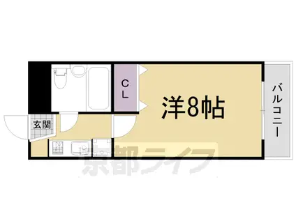 ロイヤルハイツ万里小路(1K/2階)の間取り写真