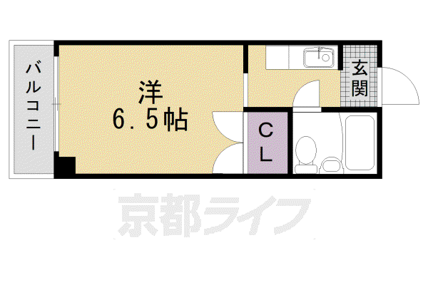 サテンドール千本(1K/6階)の間取り写真