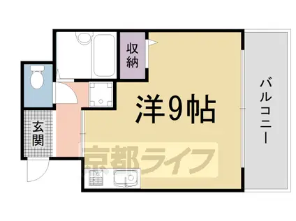 京福北野線 北野白梅町駅 徒歩10分 7階建 築29年(ワンルーム/2階)の間取り写真