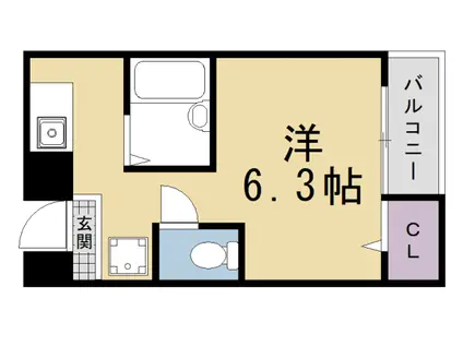 京都市烏丸線 北大路駅 徒歩14分 3階建 築29年(1K/2階)の間取り写真