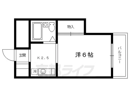 叡山電鉄 元田中駅 徒歩23分 2階建 築41年(1K/1階)の間取り写真