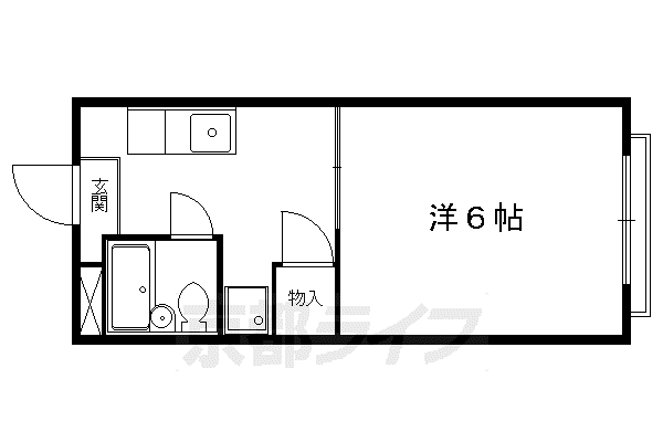 叡山電鉄 一乗寺駅 徒歩15分 2階建 築43年(1DK/2階)の間取り写真