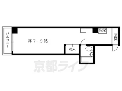京都市烏丸線 今出川駅 徒歩10分 5階建 築31年(1K/3階)の間取り写真