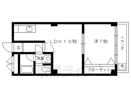 北野ハイツ(1LDK/2階)の間取り写真