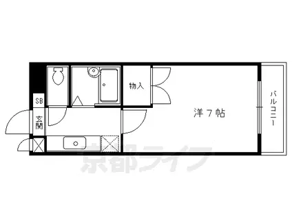 京阪電気鉄道鴨東線 出町柳駅 徒歩3分 6階建 築32年(1K/2階)の間取り写真
