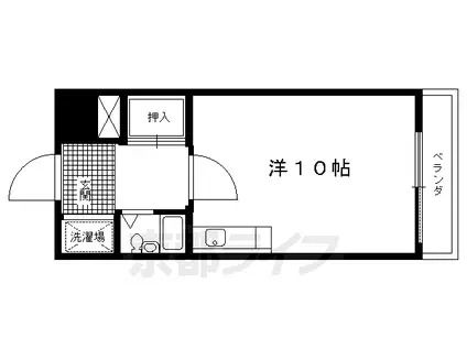 京都市烏丸線 今出川駅 徒歩10分 8階建 築33年(1K/3階)の間取り写真